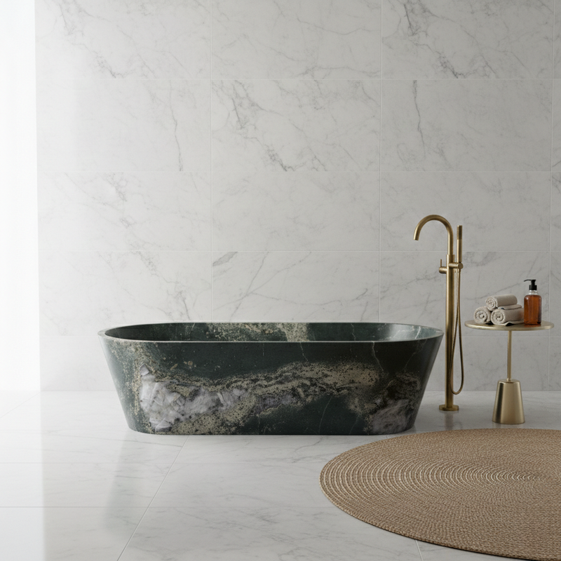Bjorn - Oval Bathtub – Emerald Green Quartzite