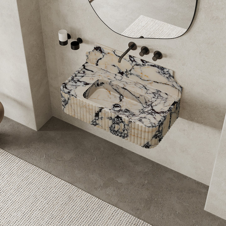 Skive - Ribbed Marble Basin