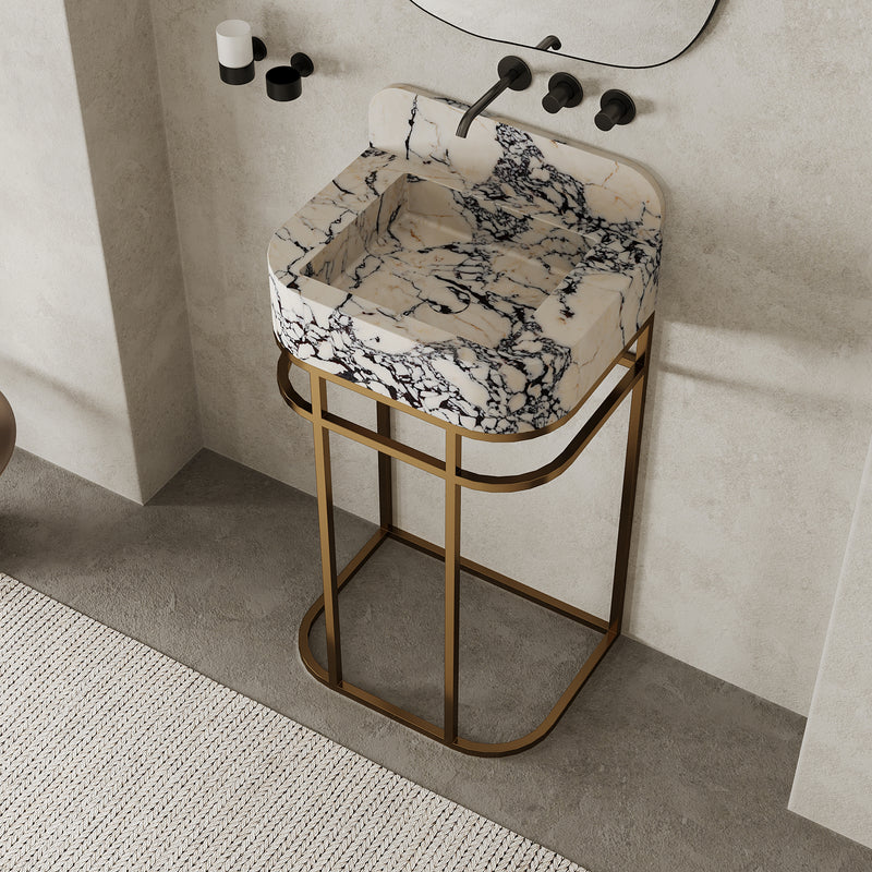 Assens - Free-Standing Marble Vanity - Calacatta Viola - Small