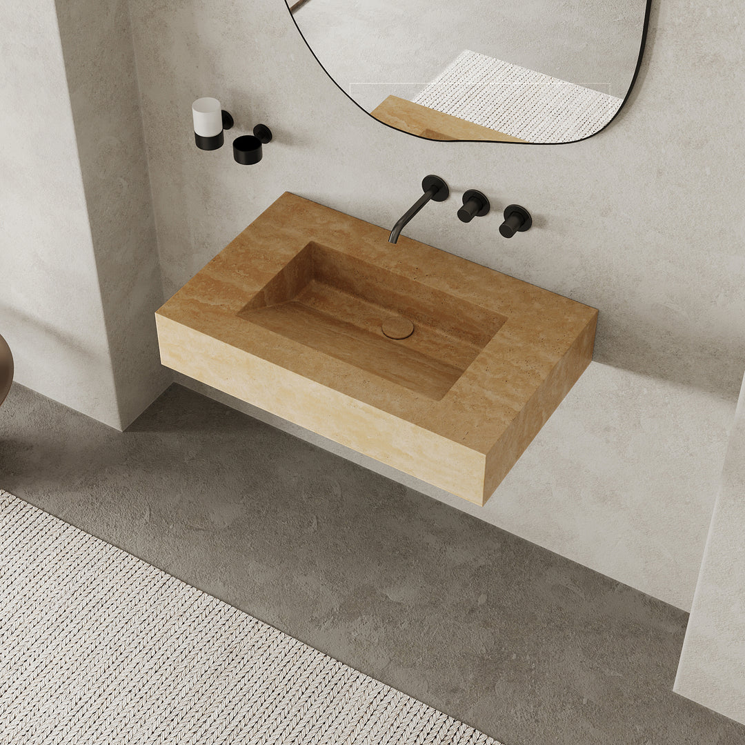 Skadi - Marble Basin - Beige Travertine - Medium