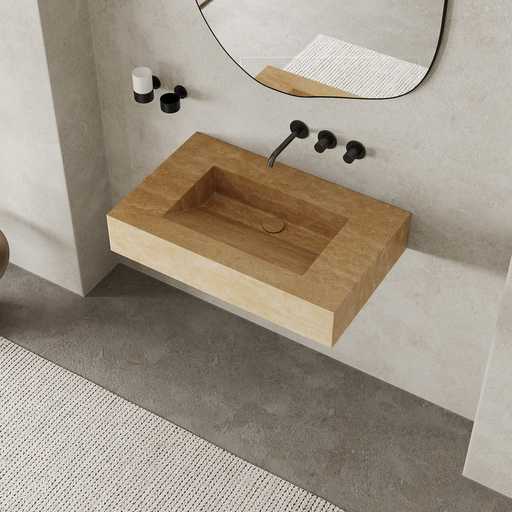 Skadi - Marble Basin - Beige Travertine - Medium