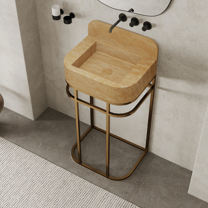 Assens - Marble Basin - Beige Travertine - Small