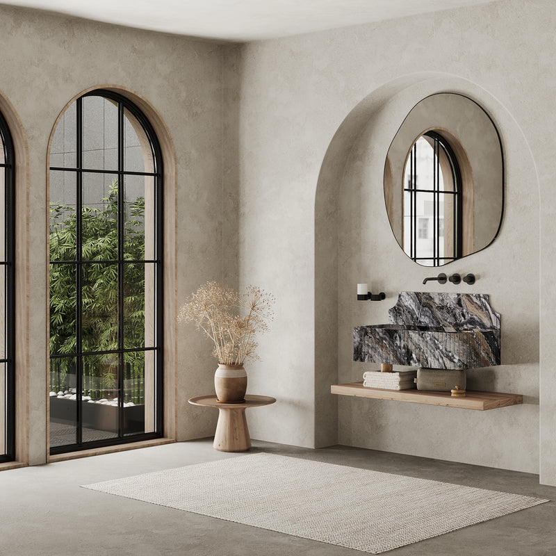 Skive - Ribbed Marble Basin - Grey Galaxy - Medium