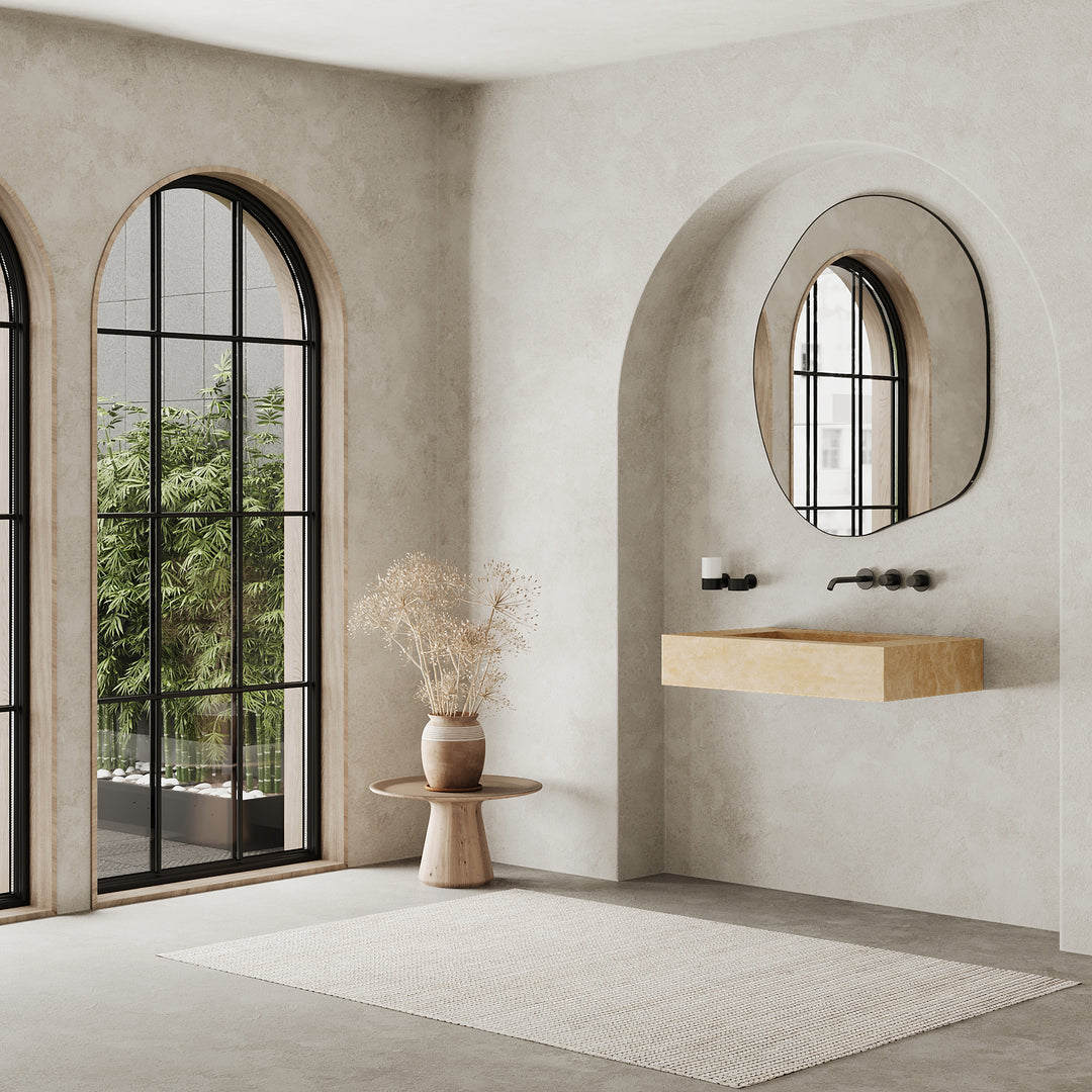Skadi - Marble Basin - Beige Travertine - Medium