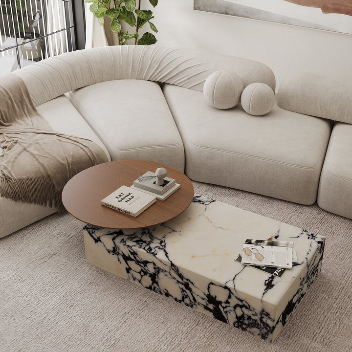 Odense marble coffee table in Calacatta Viola