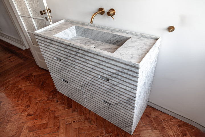 Njord - Ribbed Marble Bathroom Vanity