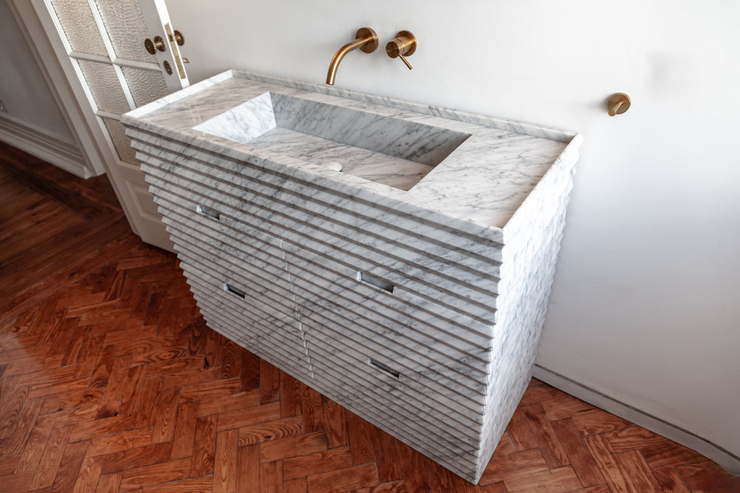 Njord - Ribbed Marble Bathroom Vanity