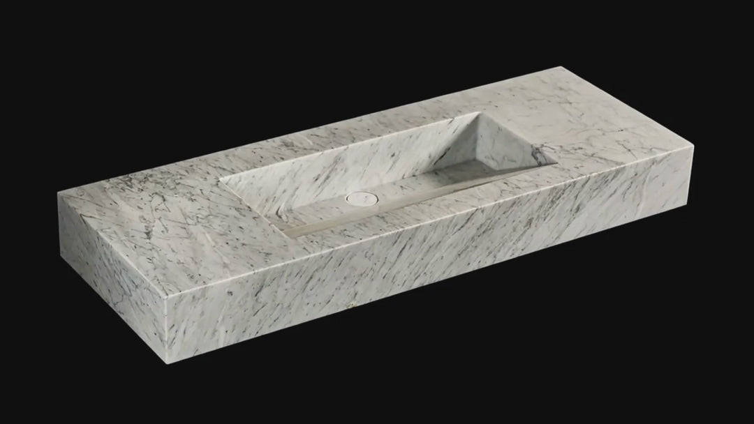Skadi - Double Marble Basin - Beige Travertine